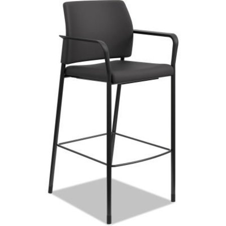 HON Accommodate Series Cafe Stool, 300 Lbs. Capacity, Black Seat/Black Back, Black Base SCS2FECU10B